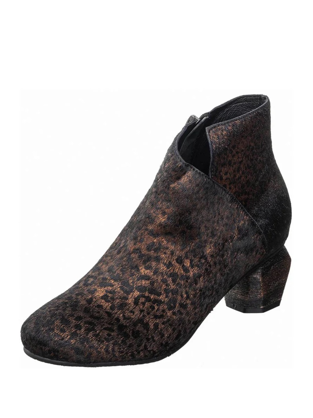 Brown Leopard Print Ankle Boots - Women